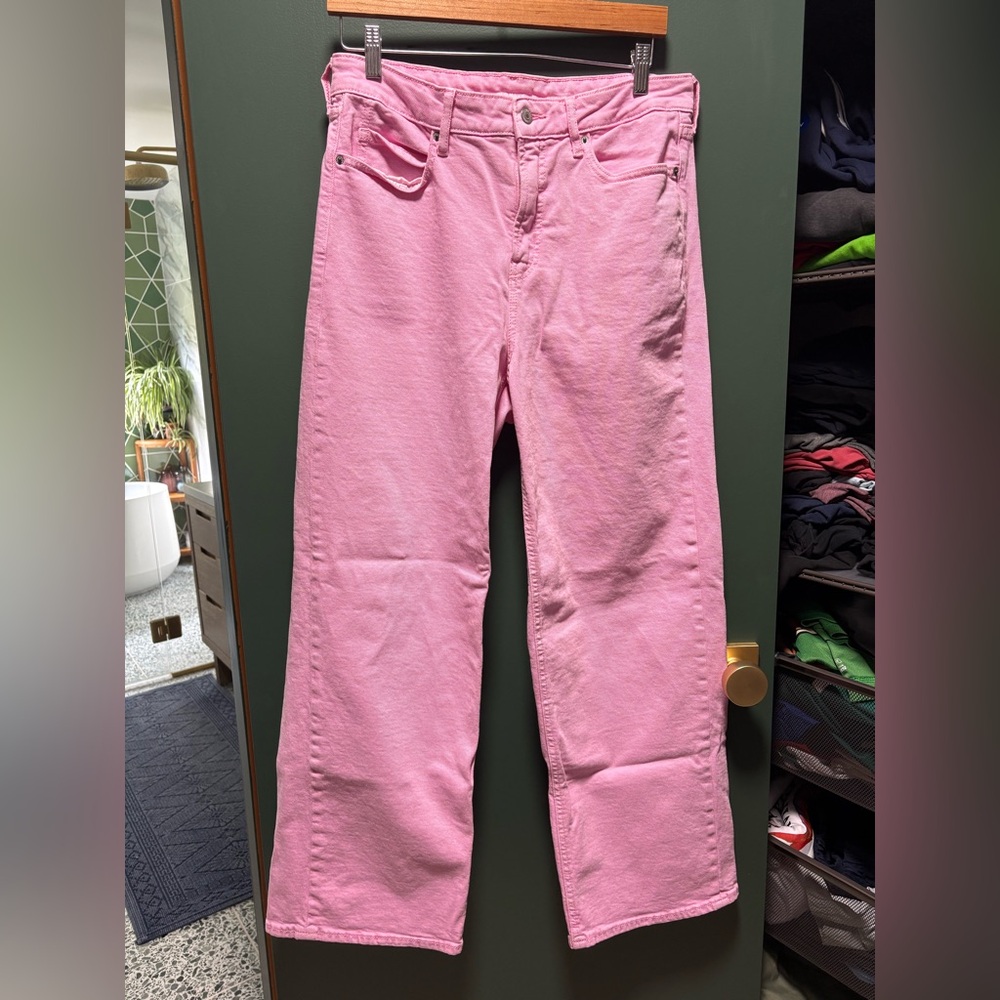 Old Navy Pink Sky-Hi Wide Leg Women's Jeans